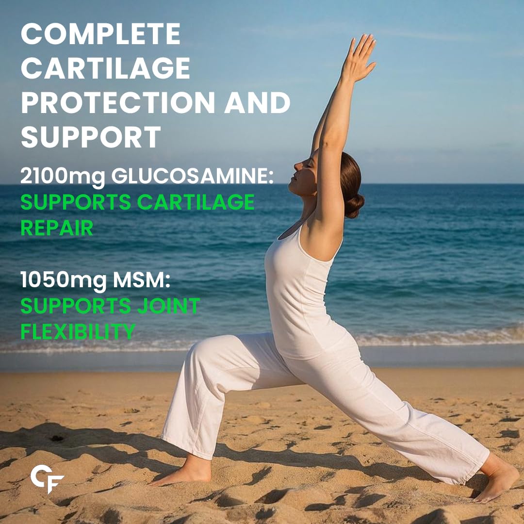 Carbamide Forte Glucosamine Tablets For Joint Support Supplement with Collagen & Glucosamine Chondroitin MSM | Joint Cartilage Support & Muscle Health | Joint Pain Tablets - 90
