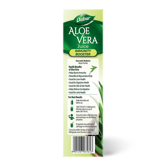 Dabur Aloe Vera Juice - 1L | Ayurvedic Health Juice For Good Skin & Hair Health | Detoxifies & Rejuvenates Skin & Body | Good For Liver & Digestive Health | Immunity Booster