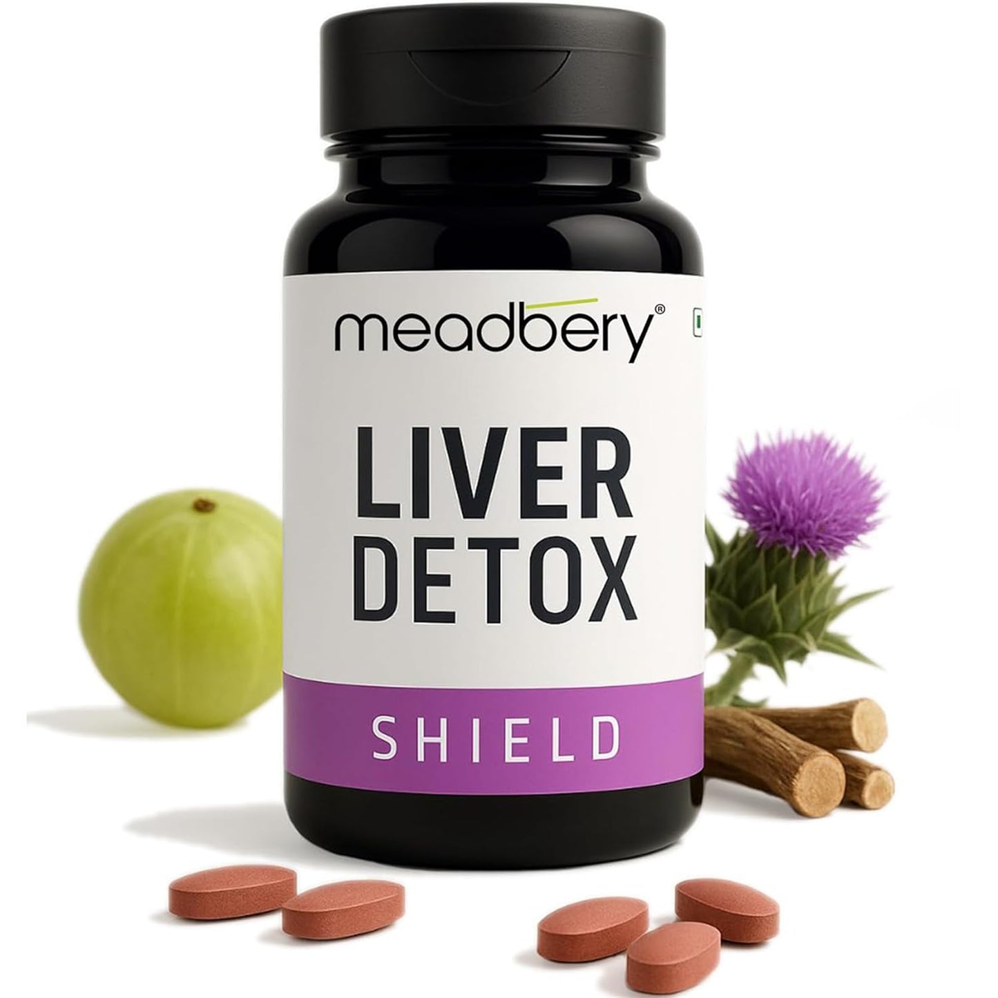 Meadbery Liver Detox Milk Thistle Extract Detox Supplement For Men And Women With 600Mg Of Silybum Marianum For Healthy Liver Helps in Cleanse Liver Natural Fatty Liver Support 60 Vegetarian Tablets