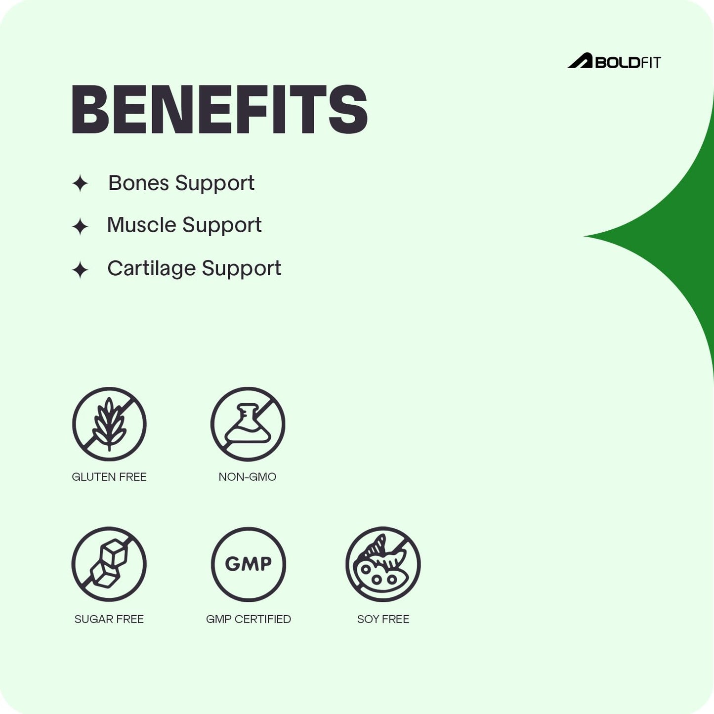 Boldfit Joint Support Supplement Glucosamine Tablets 1000mg Chondroitin,Boswellia & Rosehip for Cartilage & Muscle Health Joint Support Tablets Relieves Pain and Stiffness - 60 capsules