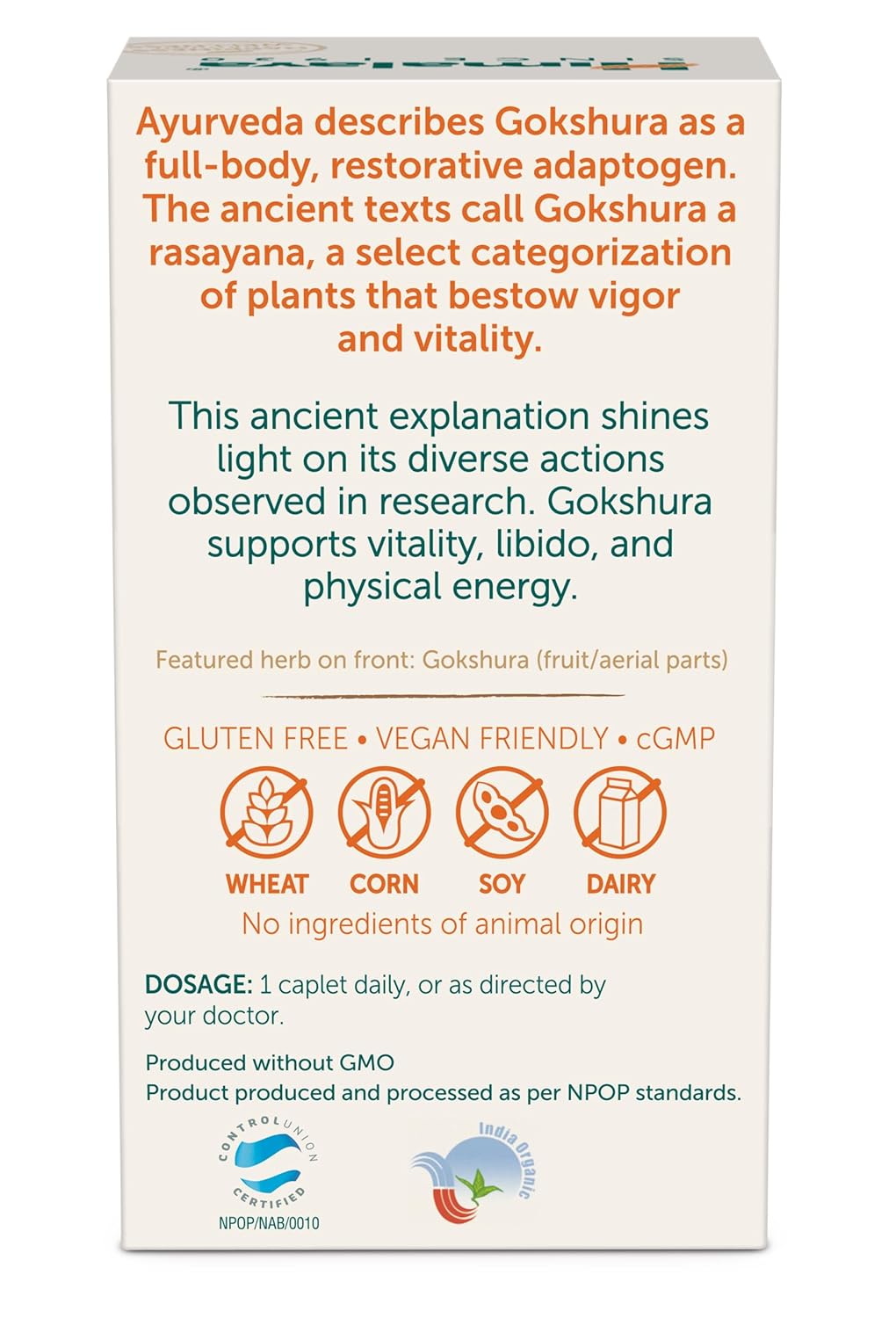 Himalaya Organic Gokshura (Tribulus Terrestris) I 60 Caplets I Men S Wellness I Improves Energy And Vigour I Builds Muscle Strength I 688 Mg Gokshura Per Caplet I Certified Organic..