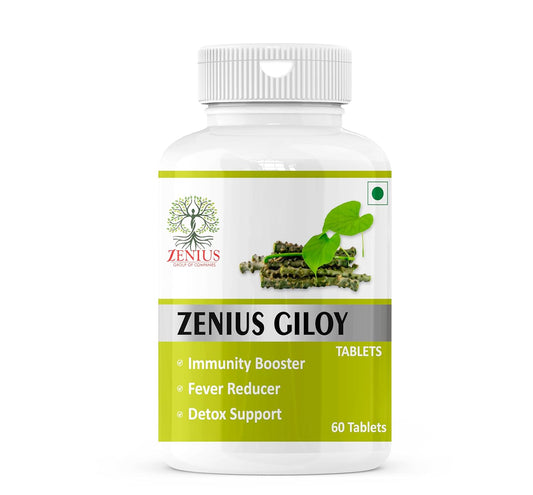 Zenius Pure Giloy Tablets | Giloy Ghanvati Ayurvedic Medicine for Fever | Herbal Supplement Immunity For Men and Women | 60 Tablets (Pack of 1)