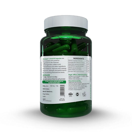 Sheopals Herb 69 Vibe Booster for Men | Ayurvedic Helps Increasing Vitality & Energy Booster | With Shudh Shilajit Safed Musli, Ashwagandha, Shatavari | 60 Capsules | Boosts Stamina & Performance