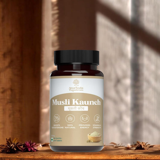 Ayurveda Yogashram Musli Kaunch Safed Musli Capsules – 1000mg | Ayurvedic Supplement for Boosting Strength, Vitality & Energy | 30 Tablets | Approved by Ministry of Ayush