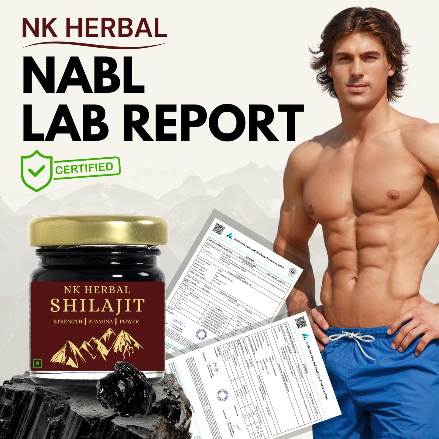 NK Herbal Pure Ayurvedic Shilajit for Men Women | Natural Shilajeet Resin with High Fulvic Humic Acid | For Stamina Strength Endurance Performance Power | Kashmir Origin (25g)
