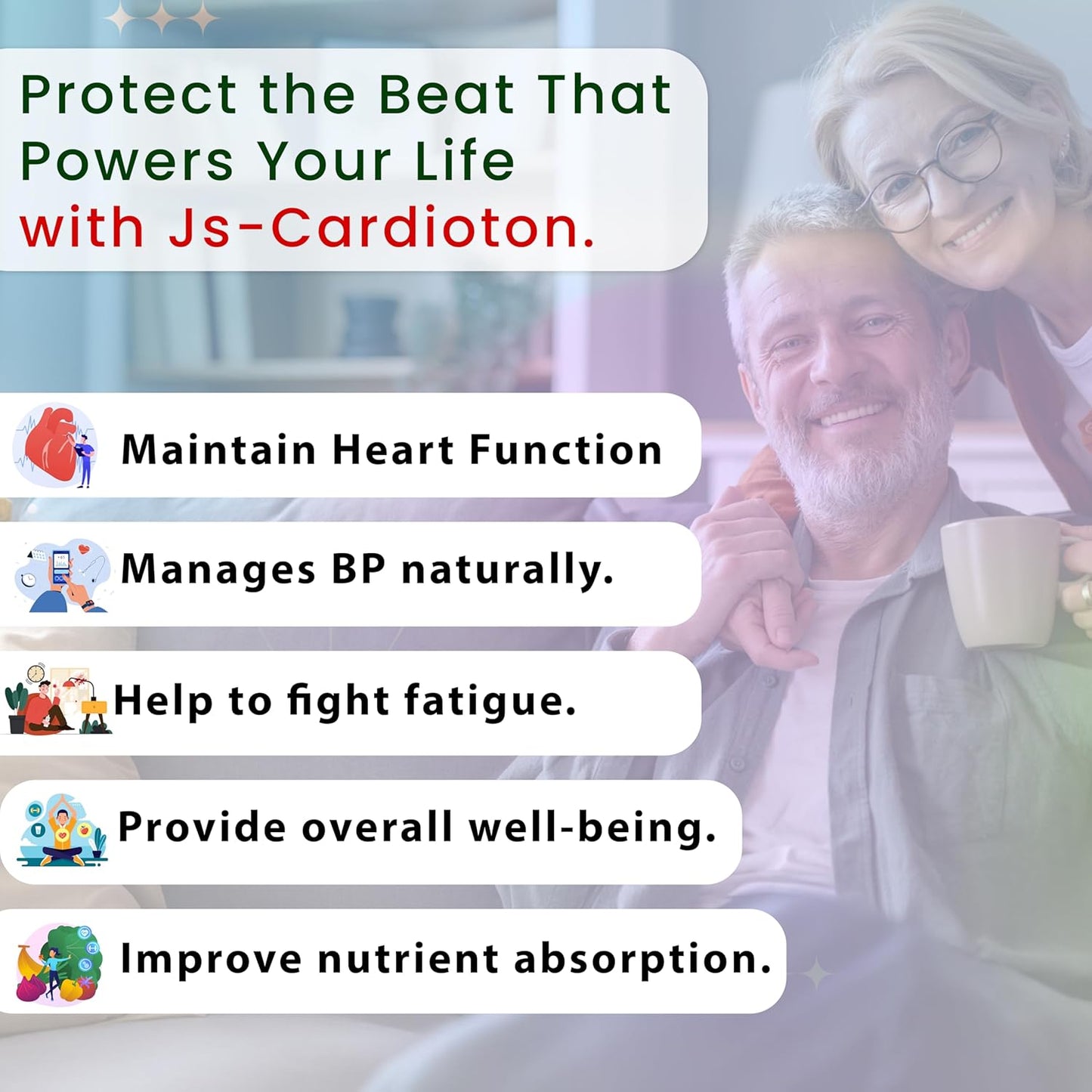 Jeena Sikho Js-Cardioton Capsules | Herbal Heart Care Supplement | Naturally Blended With Arjun, Sarpagandha, And Sunthi | Ayurvedic Heart Wellness Multivitamin, 60 Capsules