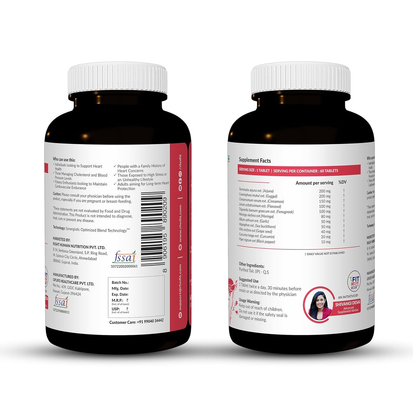 SATVAM Advanced Heart Care Premium Plant-Based Supplement for Natural Heart Support & Cardiovascular Wellness Helps Maintain Healthy Circulation & Heart Function (60 Tablets)