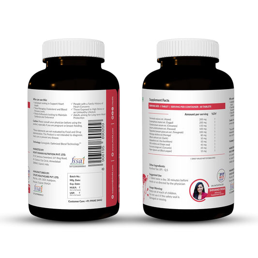 SATVAM Advanced Heart Care Premium Plant-Based Supplement for Natural Heart Support & Cardiovascular Wellness Helps Maintain Healthy Circulation & Heart Function (60 Tablets)