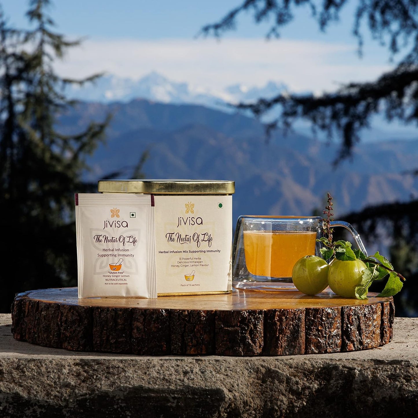 JiViSa The Nectar of Life Herbal Tea for Cold, Cough and Immunity (30 Cups) Kadha with 13 Powerful Herbs, Daily Ayurvedic Tea, Sugar-Free, No-Preservatives Instant Tea Powder Mix Nutraceutical