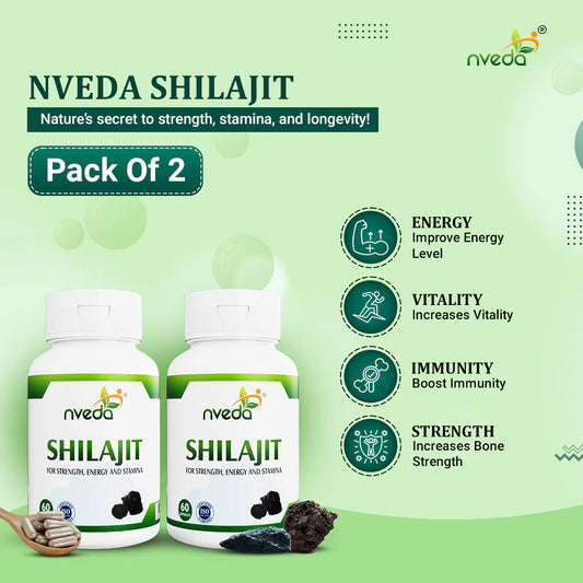 Nveda Shilajit - Pack of 2 - 120 Capsules