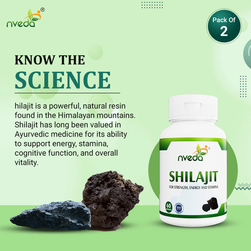 Nveda Shilajit - Pack of 2 - 120 Capsules