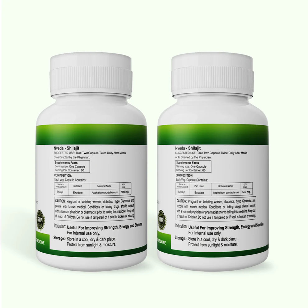 Nveda Shilajit - Pack of 2 - 120 Capsules